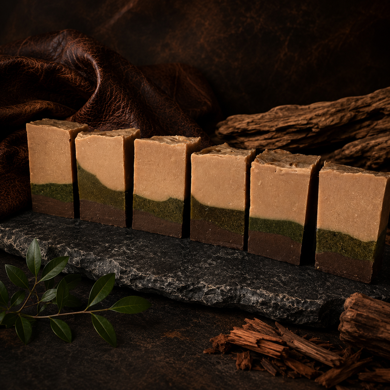 Leather & Sandalwood Handmade Conditioning Milk & Tallow Sample Soap