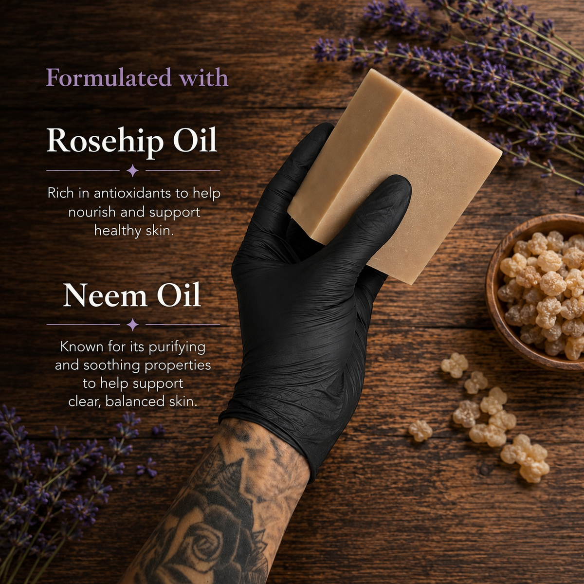FRANKINCENSE LAVENDER: Handmade Facial Soap