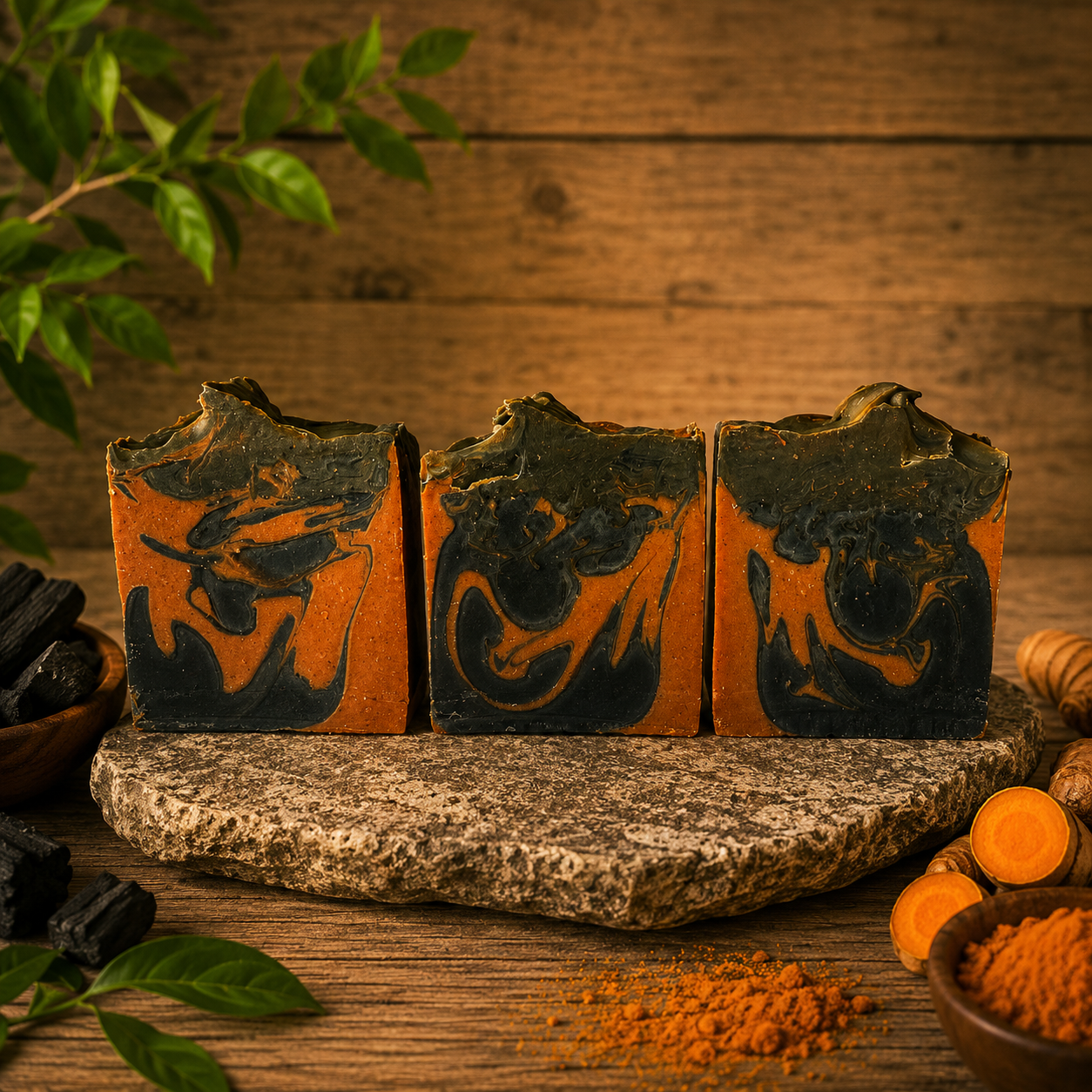 Unscented Charcoal and Turmeric Deep Cleansing Tallow Handmade Soap