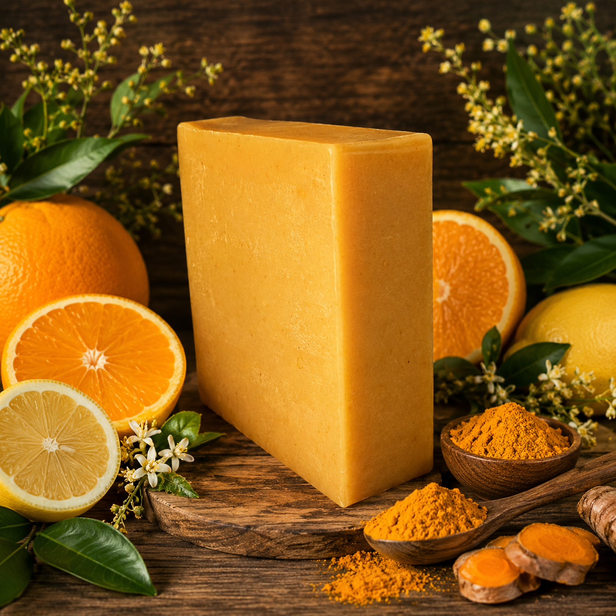 LEMON ORANGE: Goats Milk and Turmeric Pigment-Free Handmade Soap
