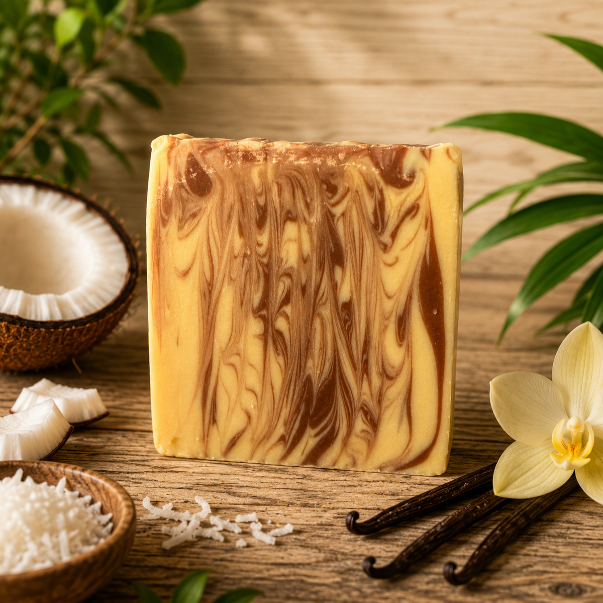 COCONUT VANILLA: Handmade Tallow, Aloe, and Milk Soap