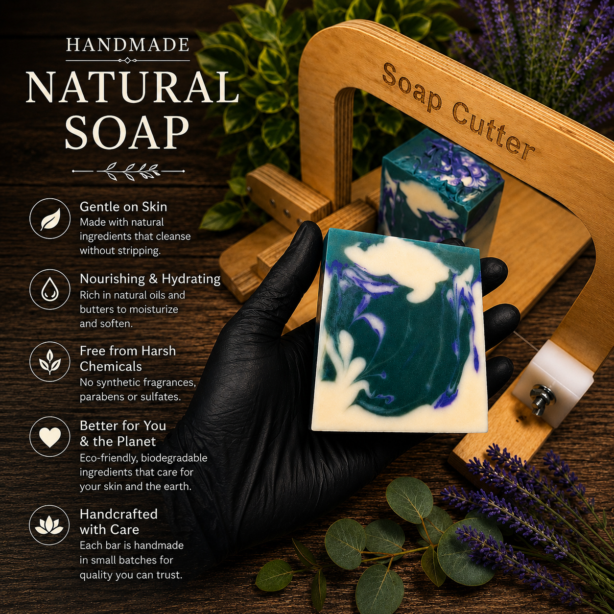 LAVENDER EUCALYPTUS: Handmade Plant-Based Vegan Soap
