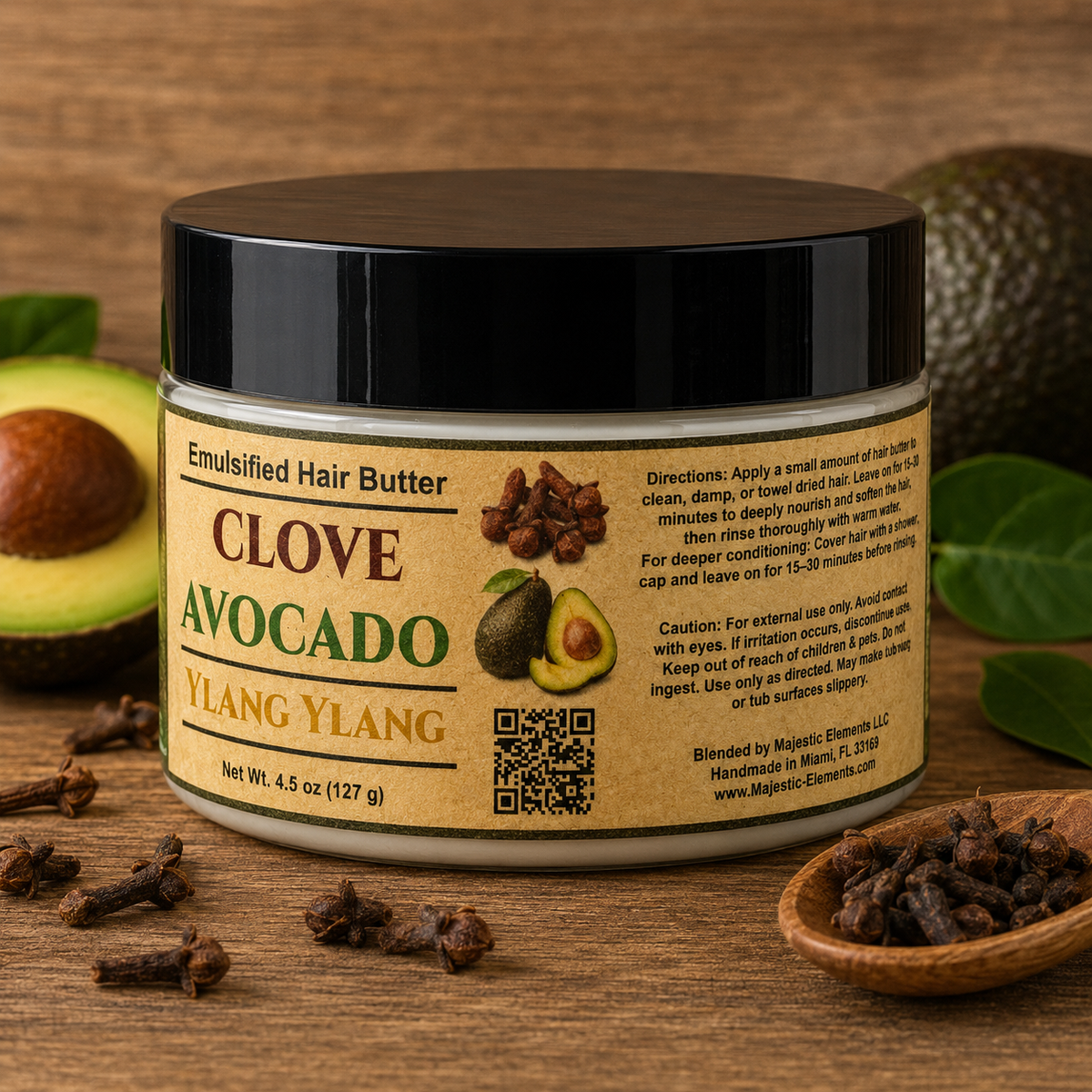 CLOVE & AVOCADO: Handmade Ylang Ylang Scented Hair Butter