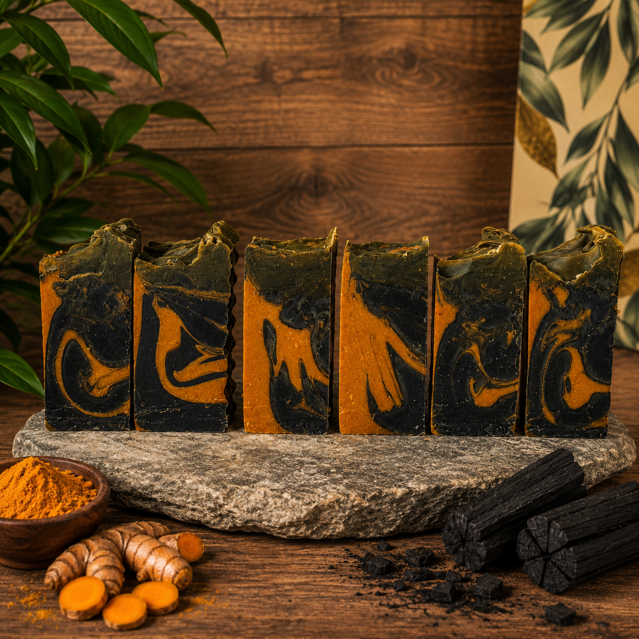 Unscented Turmeric and Charcoal Handmade Purifying Tallow Sample Soap