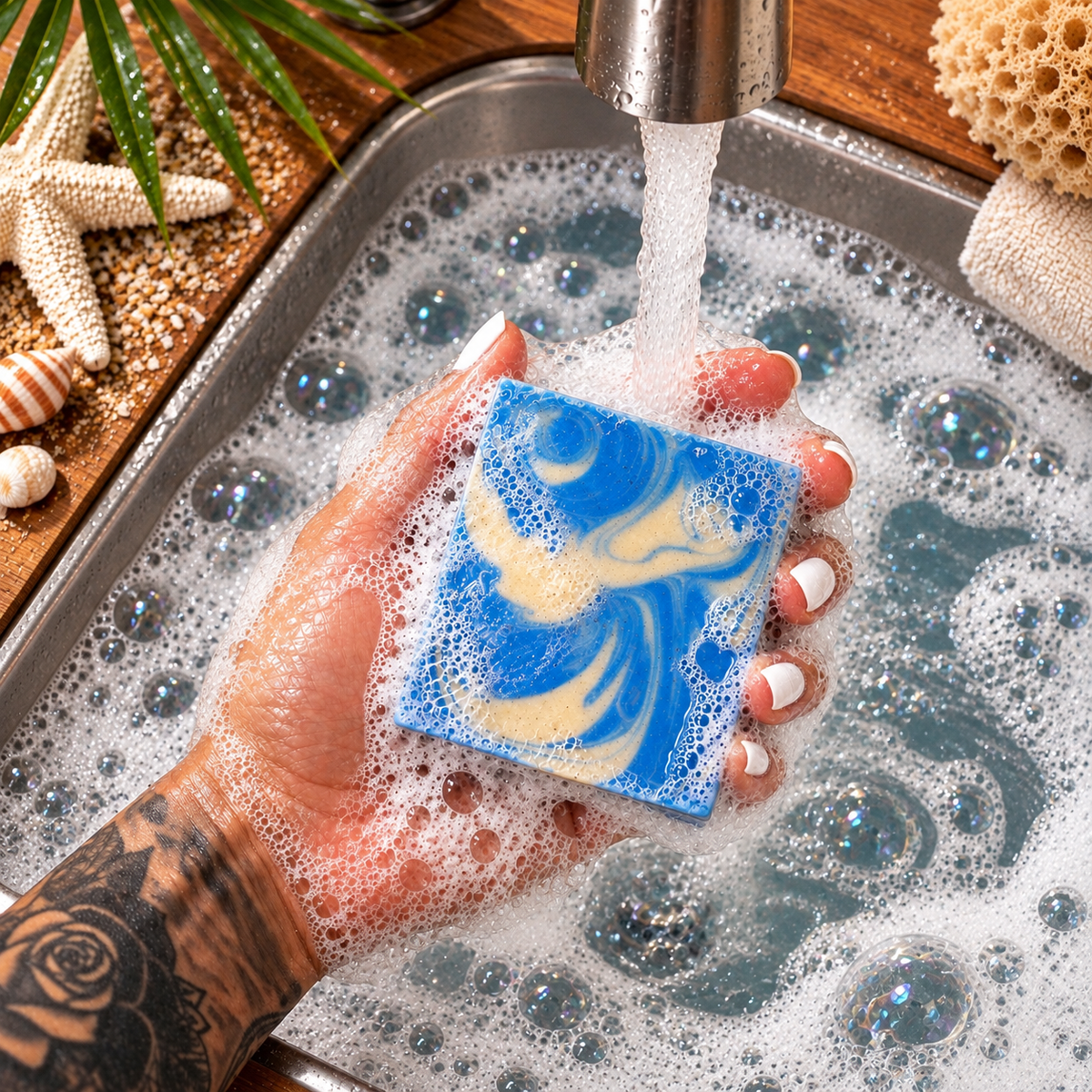 OCEAN BREEZE: Exfoliating Handmade Beef Tallow Soap