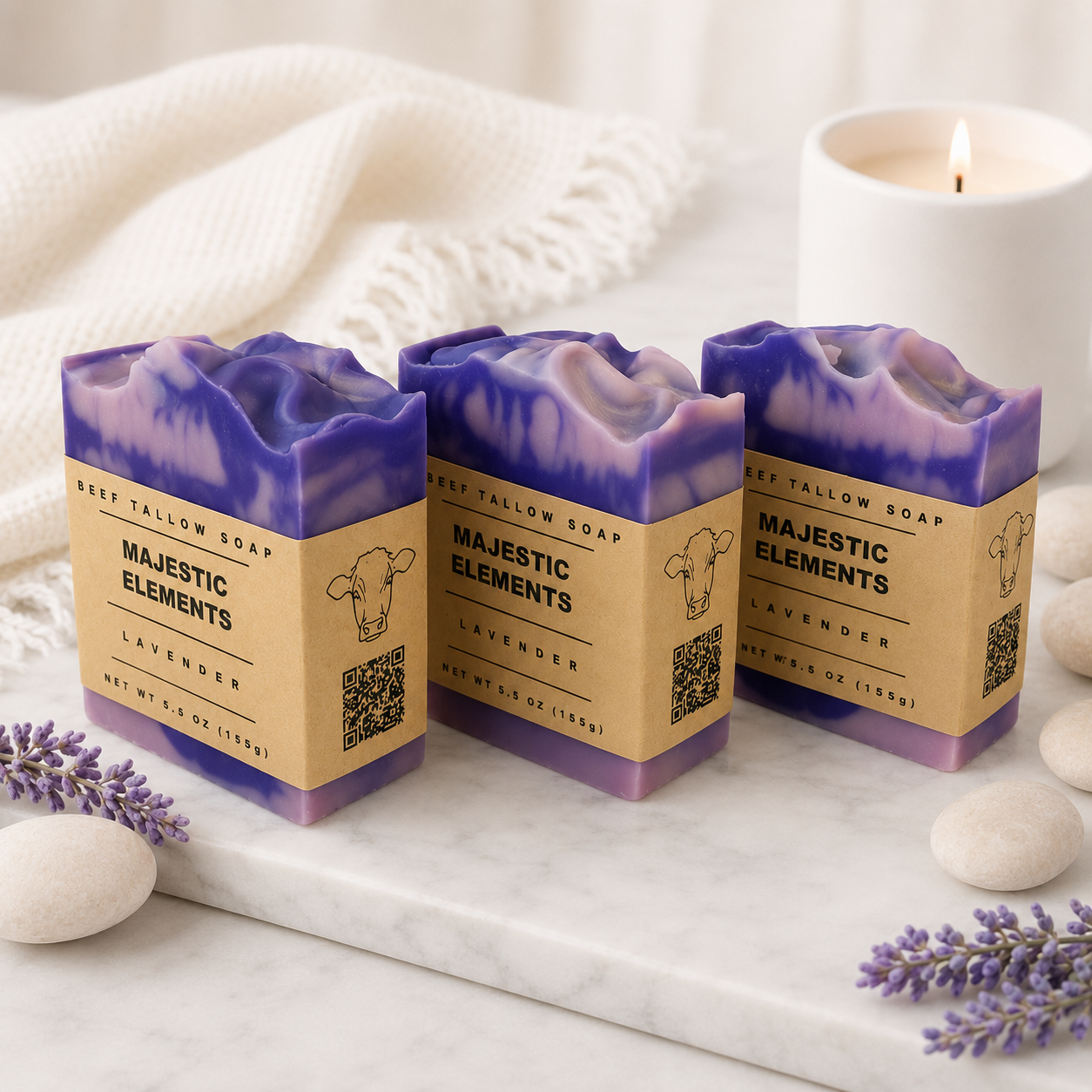 Lavender Scented Beef Tallow Artisan Soap