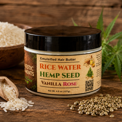 RICE WATER: Handmade Vanilla Rose Scented Hair Butter