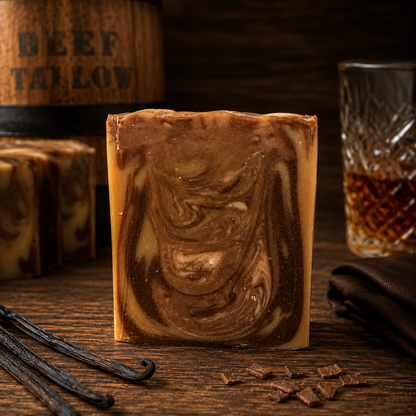 BOURBON VANILLA: Goats Milk & Tallow Handmade Masculine Soap