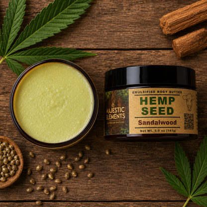 SANDALWOOD: Tallow + Hemp Seed Handmade Body Butter Body Cream