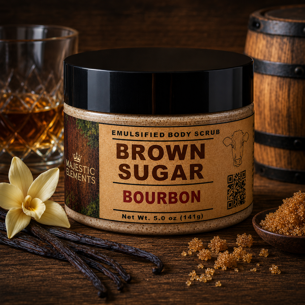 BOURBON: Beef Tallow Handmade Masculine Body Scrub