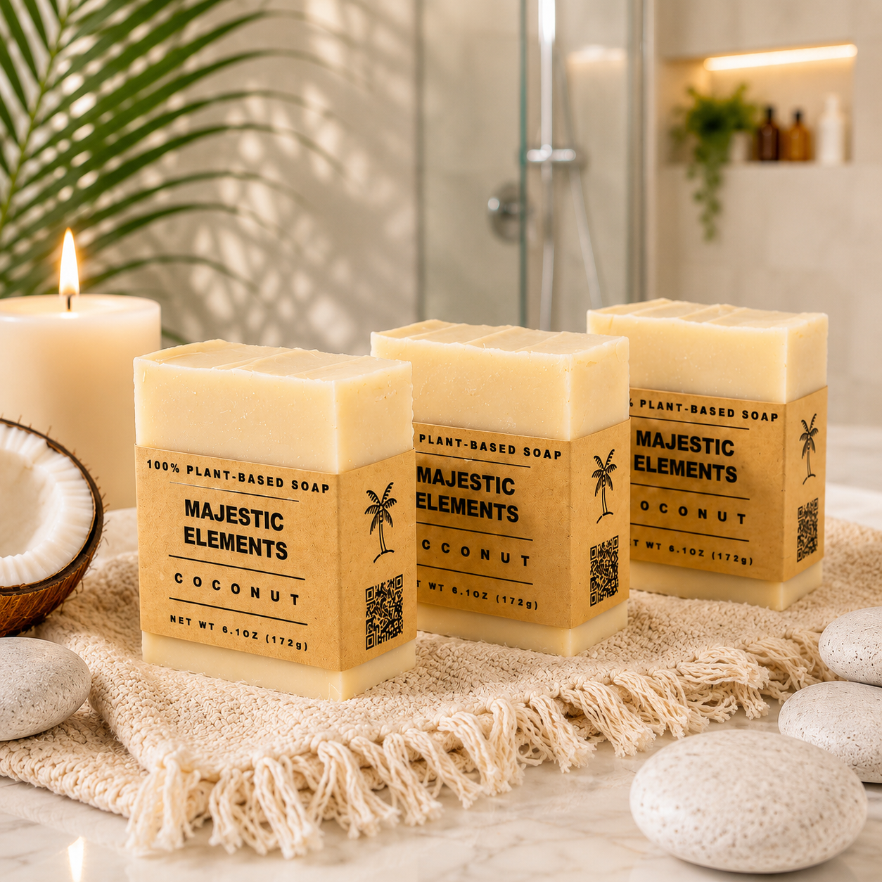 Coconut Scented Shea Butter Handcrafted Soap