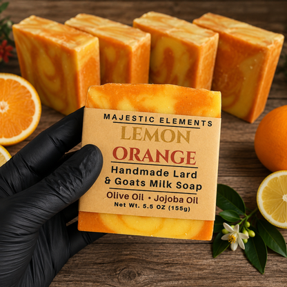 LEMON ORANGE: Goats Milk And Turmeric Handmade Artisan Soap