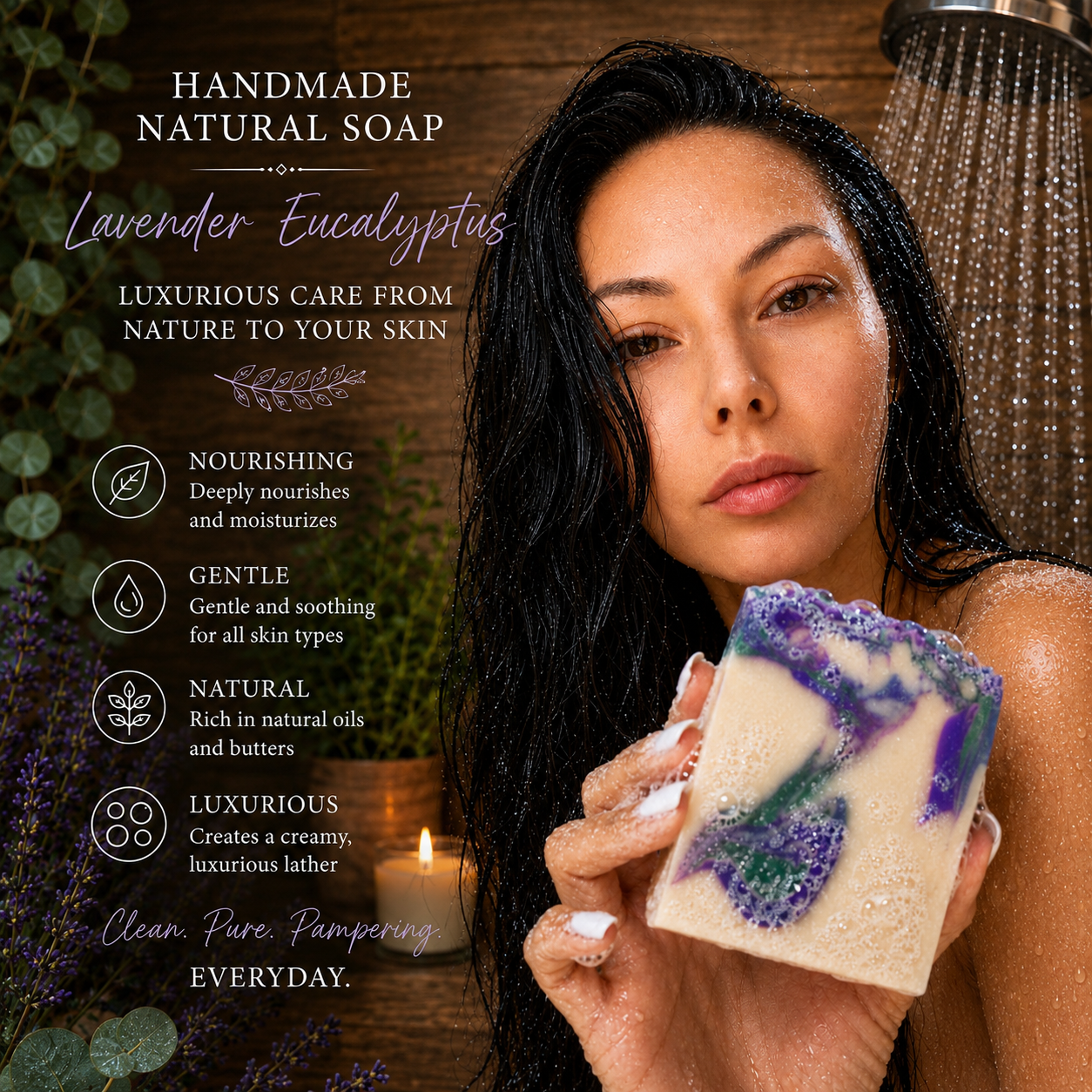LAVENDER EUCALYPTUS: Handmade Plant-Based Vegan Soap