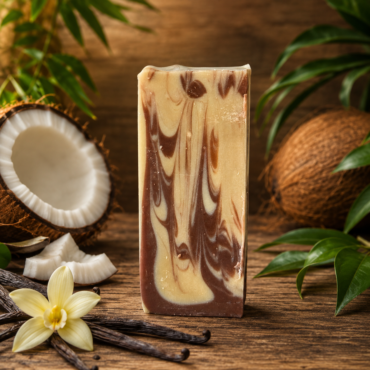 COCONUT VANILLA: Handmade Tallow Aloe and Milk Conditioning Mini Soap