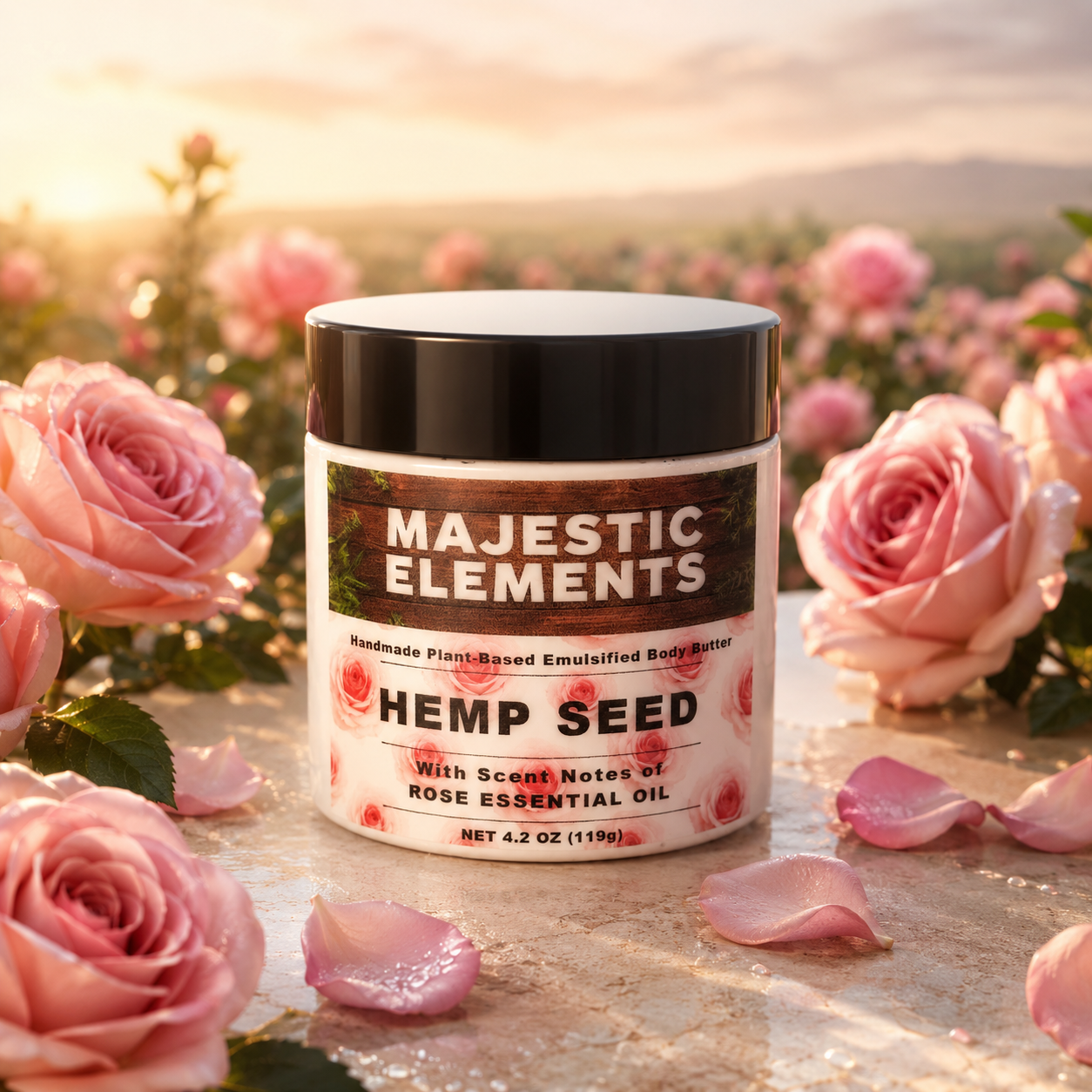 Rose Handcrafted Hemp Seed Emulsified Body Butter Body Cream