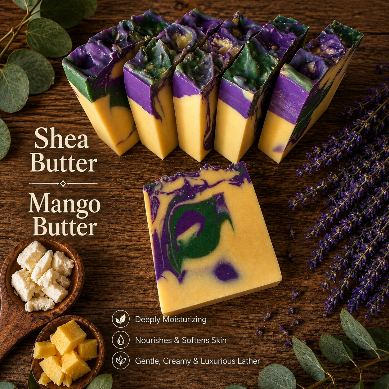 LAVENDER EUCALYPTUS: Handmade Plant-Based Vegan Soap
