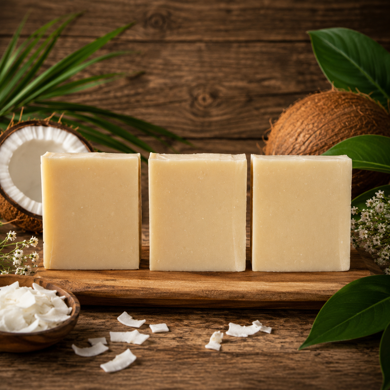 COCONUT: 100% Plant-Based Oils Coconut Milk Handmade Vegan Artisan Soap