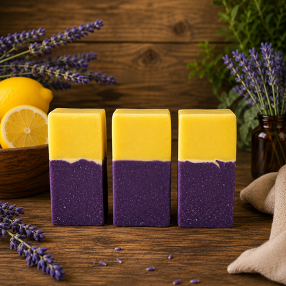 LEMON LAVENDER: Handmade Tallow and Milk Conditioning Sample Soap