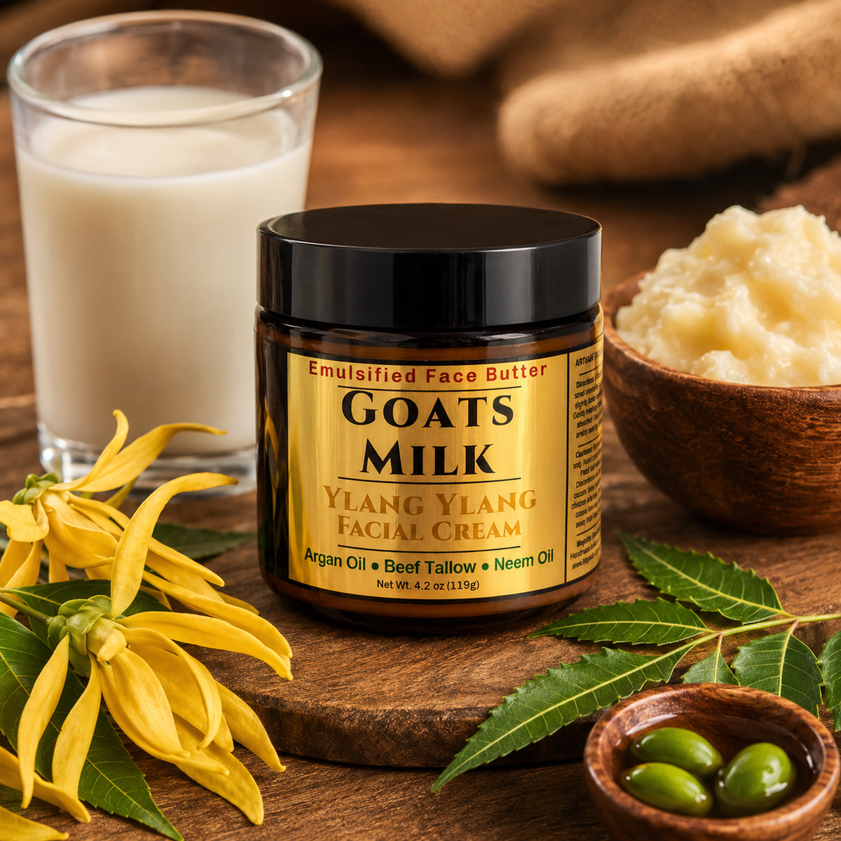 GOATS MILK: Handmade Ylang Ylang Scented Facial Butter / Face Cream