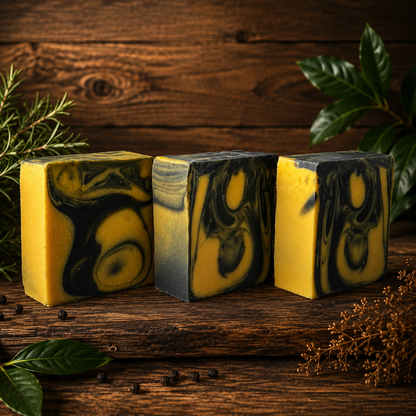 Bay Rum & Black Pepper Handmade Exfoliating Tallow and Milk Masculine Soap