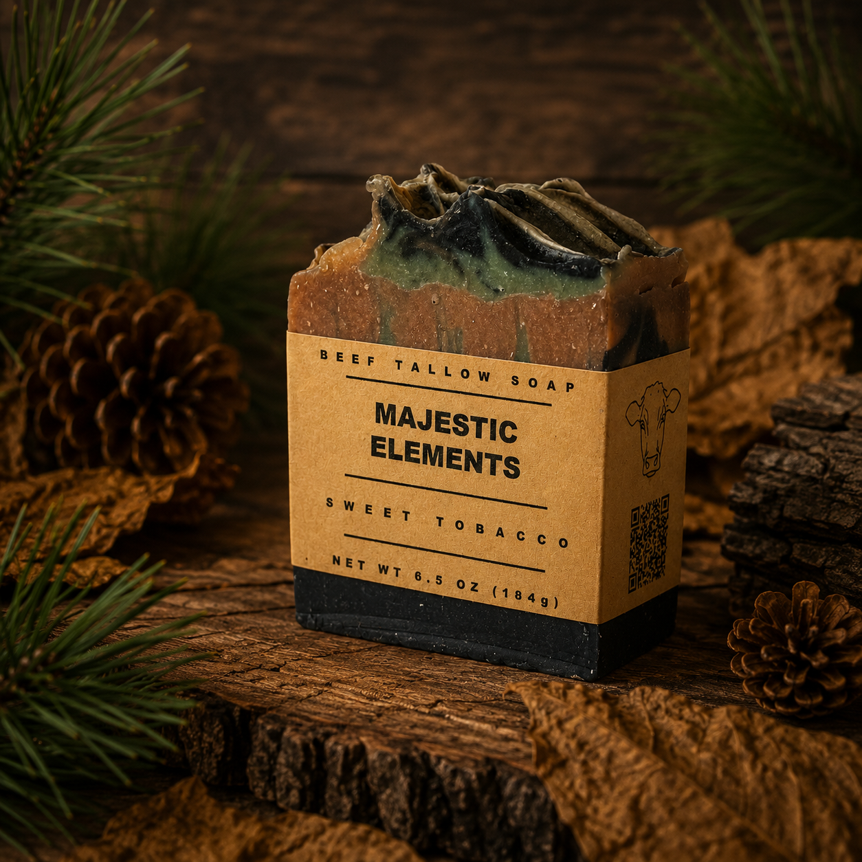 Sweet Tobacco Pine Masculine Beef Tallow Handmade Soap