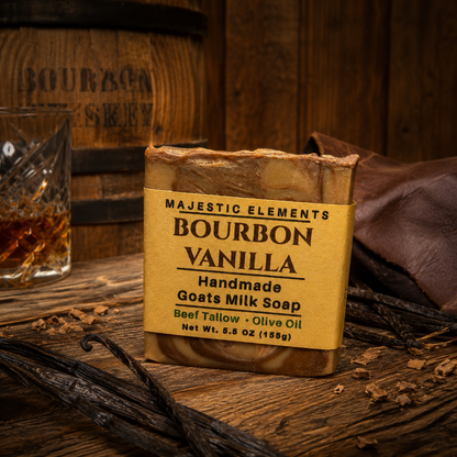 BOURBON VANILLA: Goats Milk & Tallow Handmade Masculine Soap