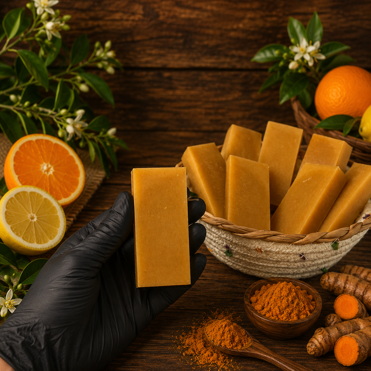 LEMON ORANGE: Goats Milk and Turmeric Pigment-Free Handmade Mini Soap
