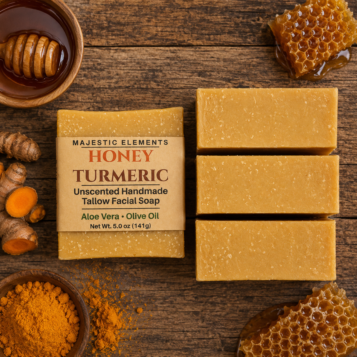 HONEY TURMERIC: Unscented Facial Soap