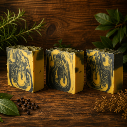 Bay Rum & Black Pepper Handmade Exfoliating Tallow and Milk Masculine Soap