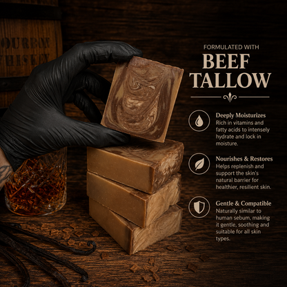 BOURBON VANILLA: Goats Milk & Tallow Handmade Masculine Soap