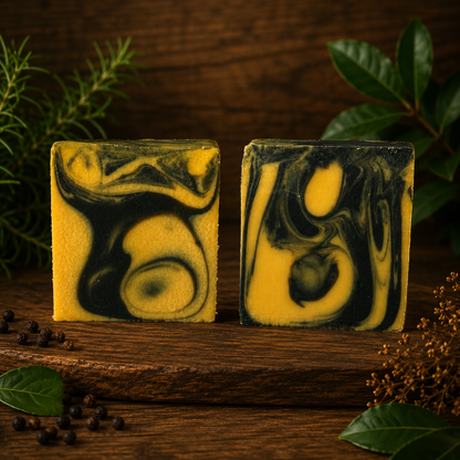 Bay Rum & Black Pepper Handmade Exfoliating Tallow and Milk Masculine Soap