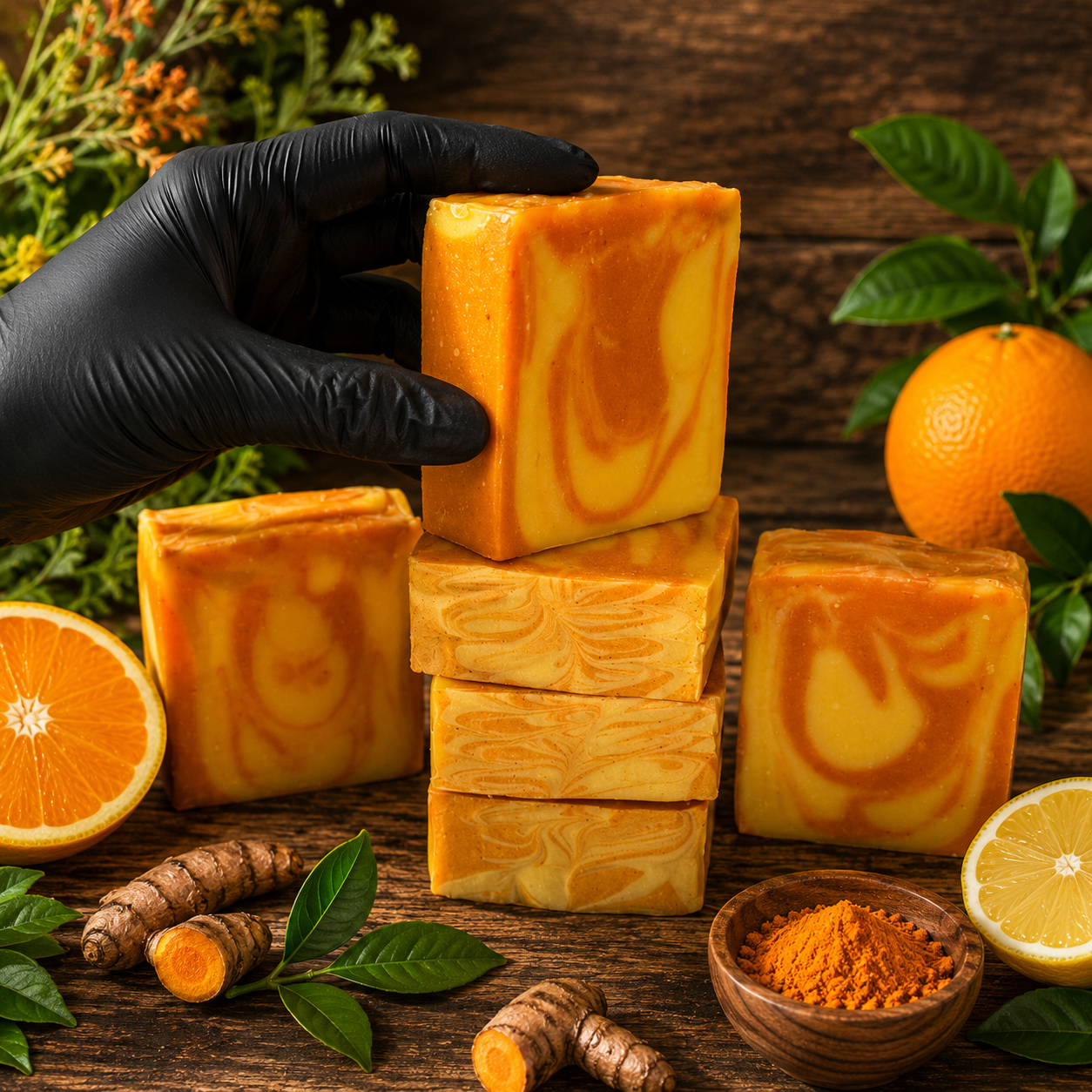 LEMON ORANGE: Goats Milk And Turmeric Handmade Artisan Soap