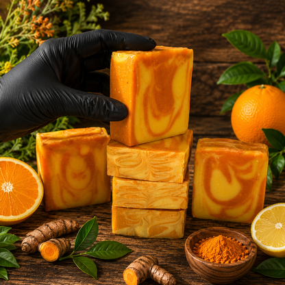 LEMON ORANGE: Goats Milk And Turmeric Handmade Artisan Soap