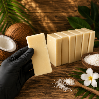 COCONUT: 100% Plant-Based Oils Coconut Milk and Shea Butter Handcrafted Vegan Mini Cleansing Soap