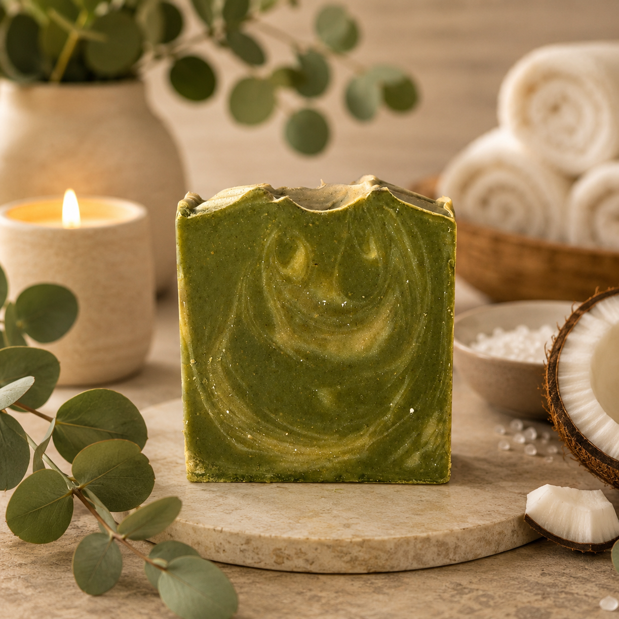 Coconut Eucalyptus Handcrafted Tallow Soap