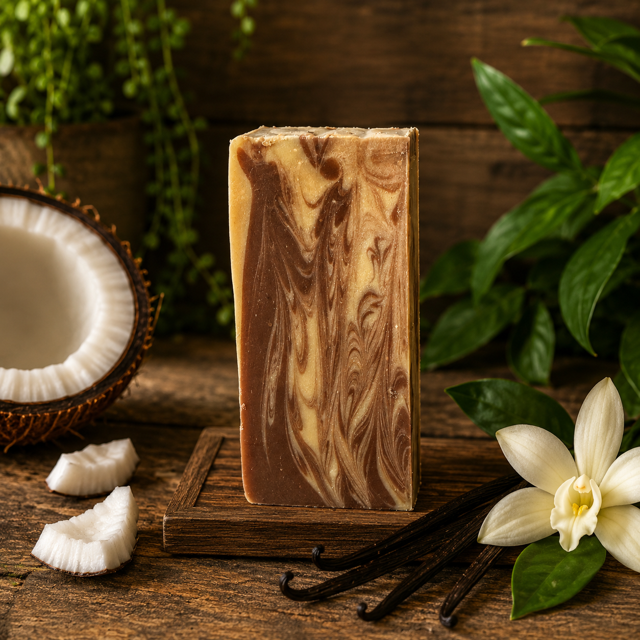COCONUT VANILLA: Handmade Tallow, Aloe, and Milk Conditioning Sample Soap