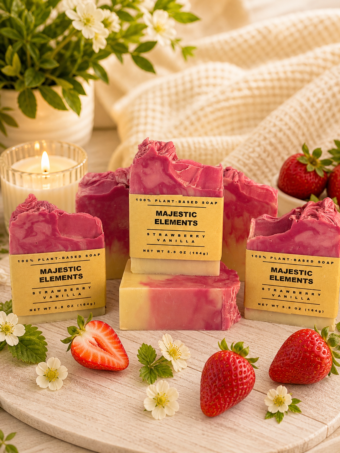 Strawberry Vanilla Plant-Based Handcrafted Soap