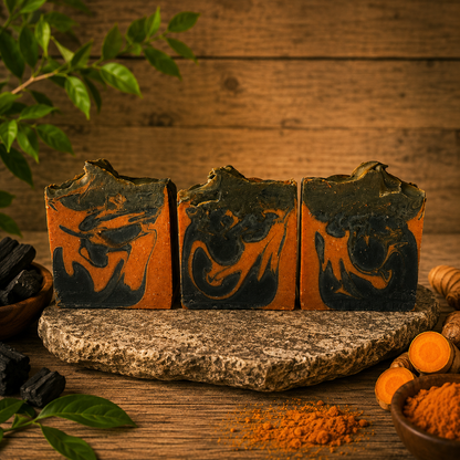 Unscented Charcoal and Turmeric Deep Cleansing Tallow Handmade Soap