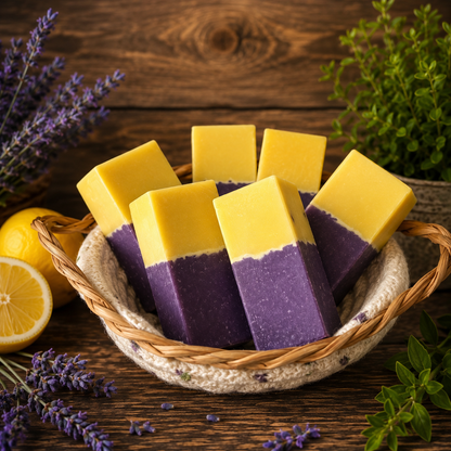 LEMON LAVENDER: Handmade Tallow and Milk Conditioning Sample Soap