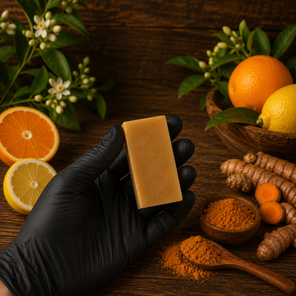 LEMON ORANGE: Goats Milk and Turmeric Pigment-Free Handmade Mini Soap