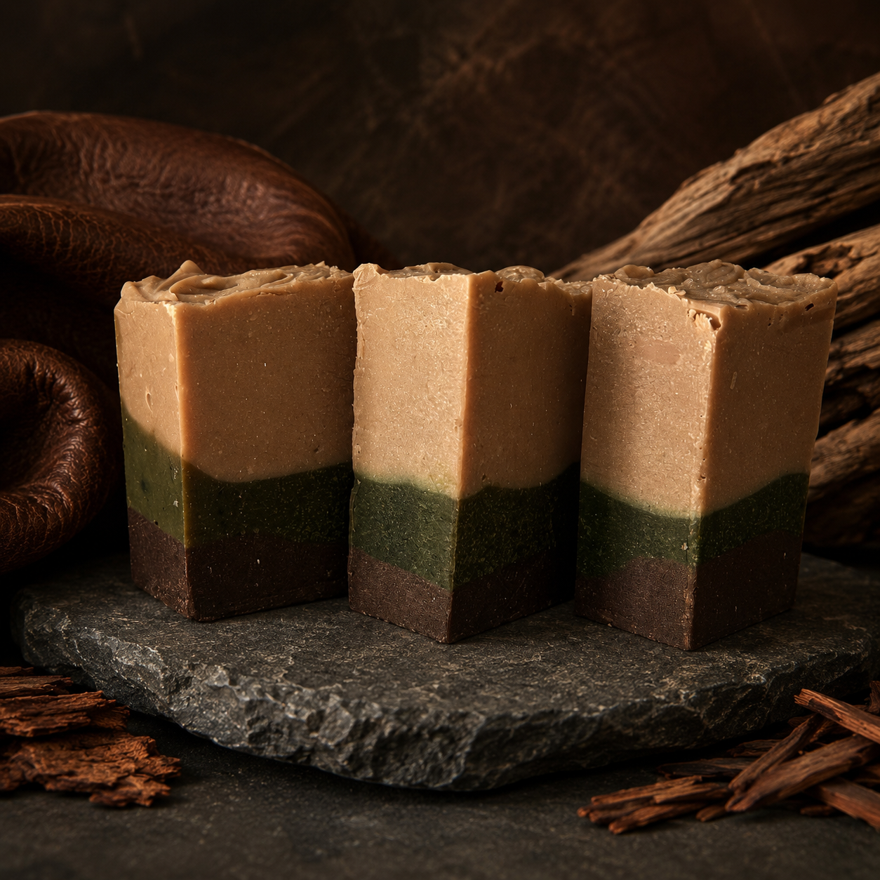 Leather & Sandalwood Handmade Conditioning Milk & Tallow Sample Soap