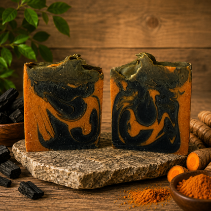 Unscented Charcoal and Turmeric Deep Cleansing Tallow Handmade Soap