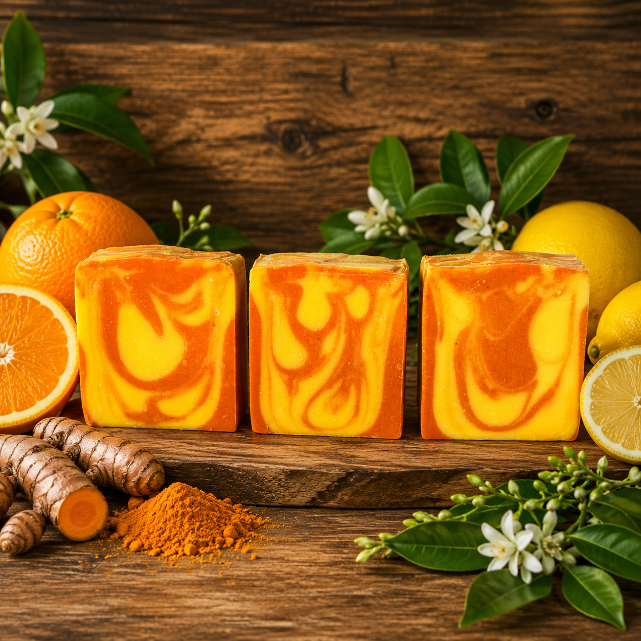 LEMON ORANGE: Goats Milk And Turmeric Handmade Artisan Soap