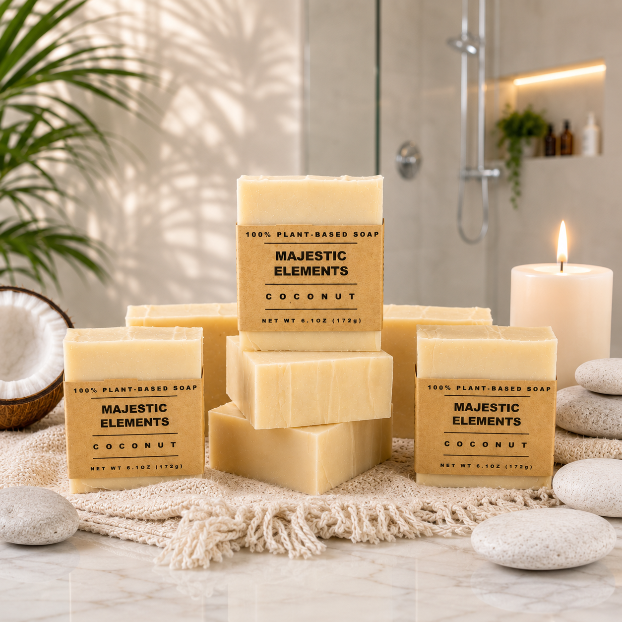 Coconut Scented Shea Butter Handcrafted Soap