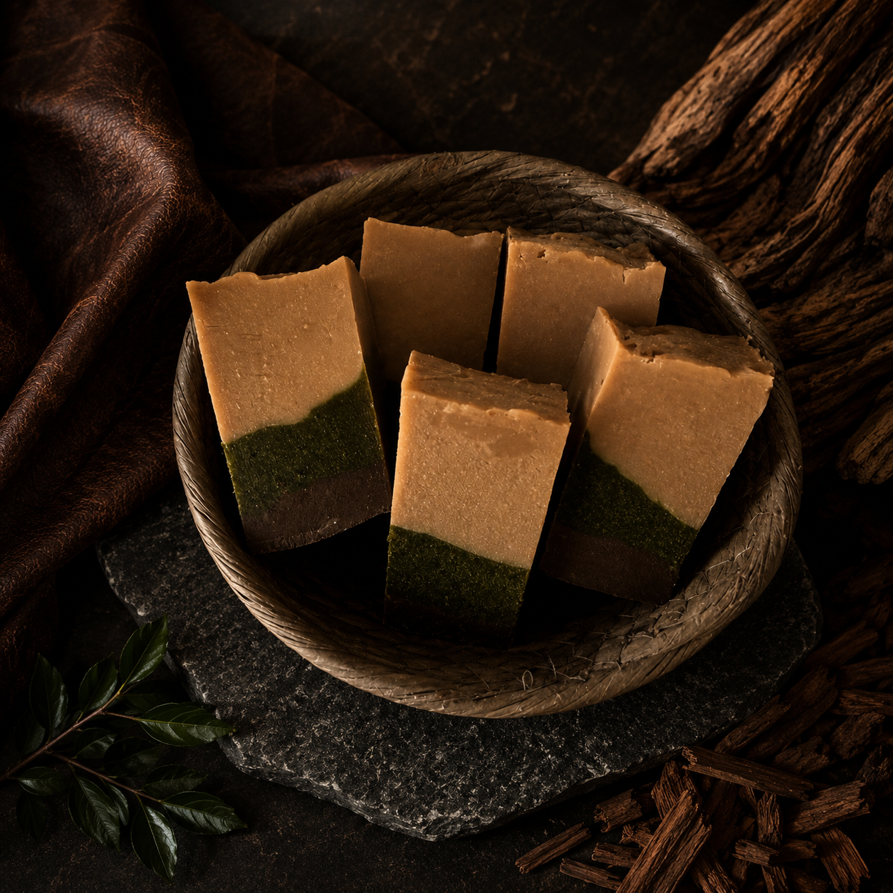 Leather & Sandalwood Handmade Conditioning Milk & Tallow Sample Soap