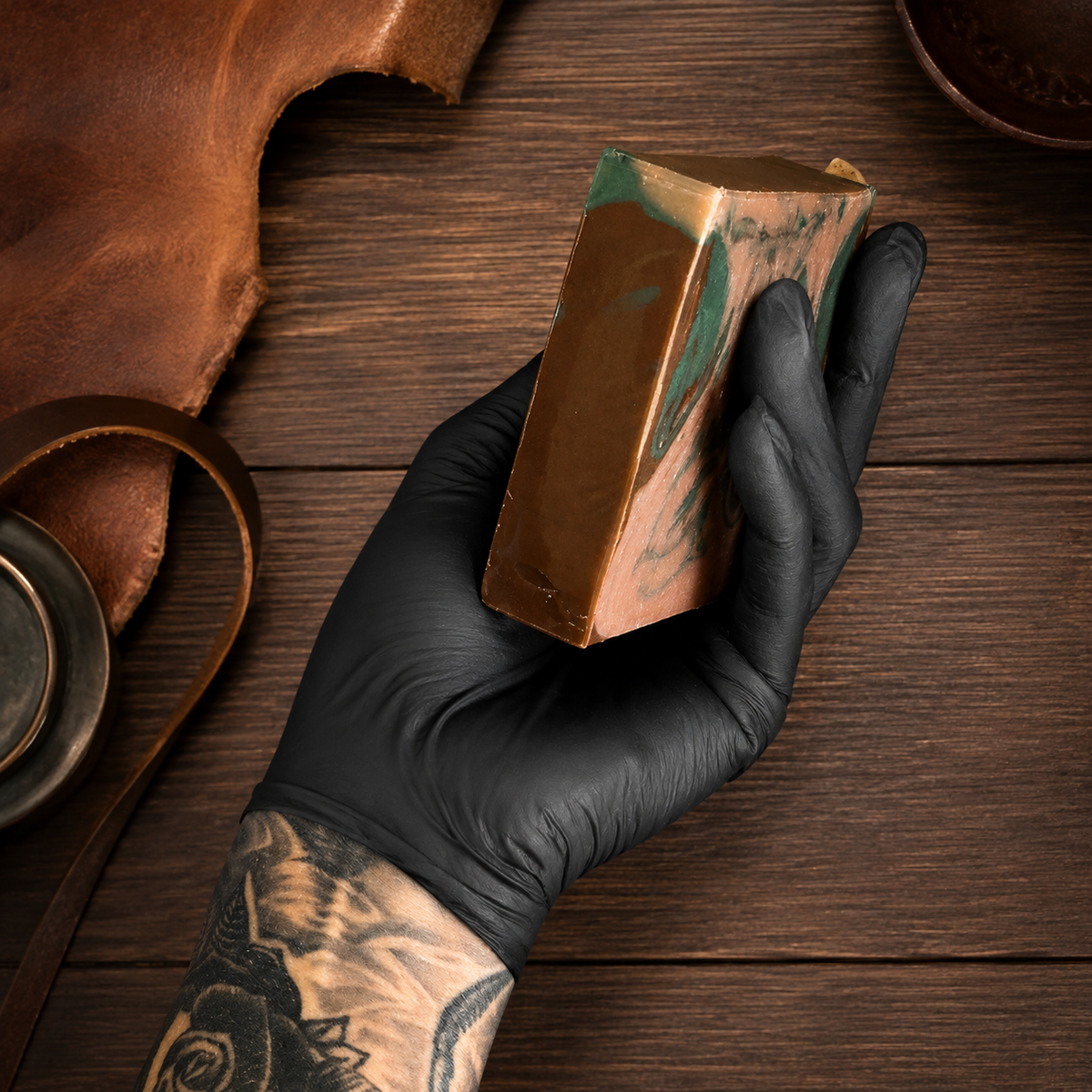 VINTAGE LEATHER: Handmade Goats Milk+Tallow Masculine Soap