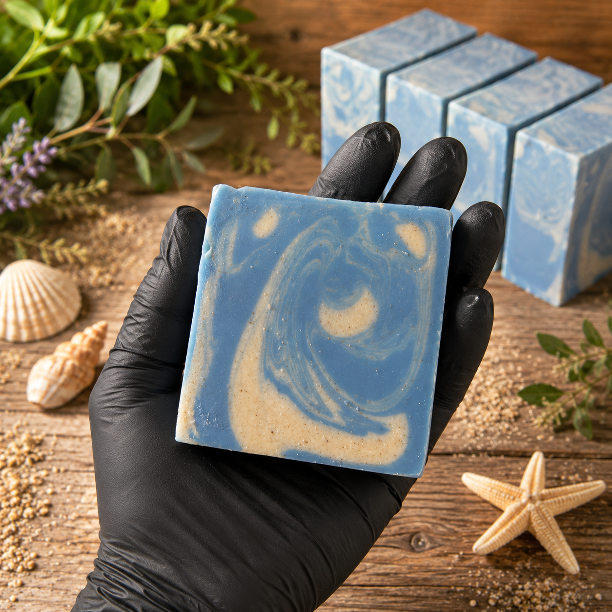 OCEAN BREEZE: Exfoliating Beef Tallow Handmade Artisan Sand Soap