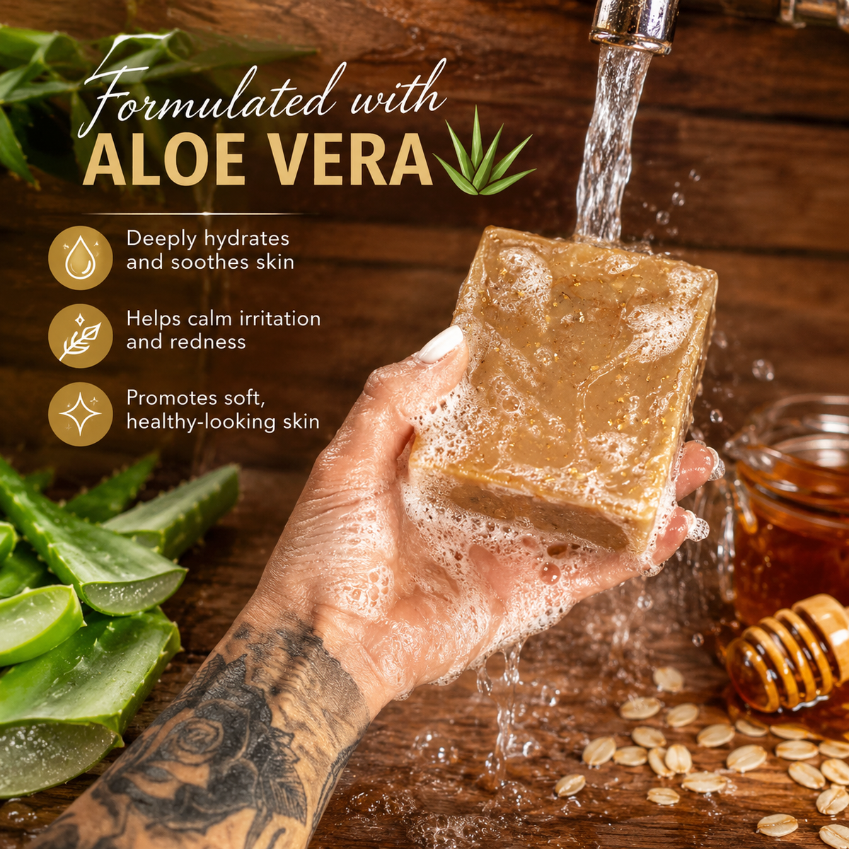 UNSCENTED: Honey And Oatmeal Handmade Gentle Soap
