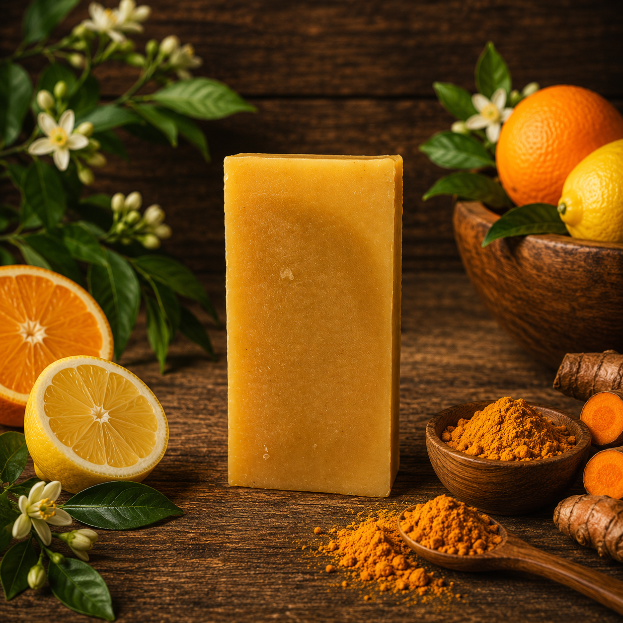 LEMON ORANGE: Goats Milk and Turmeric Pigment-Free Handmade Mini Soap