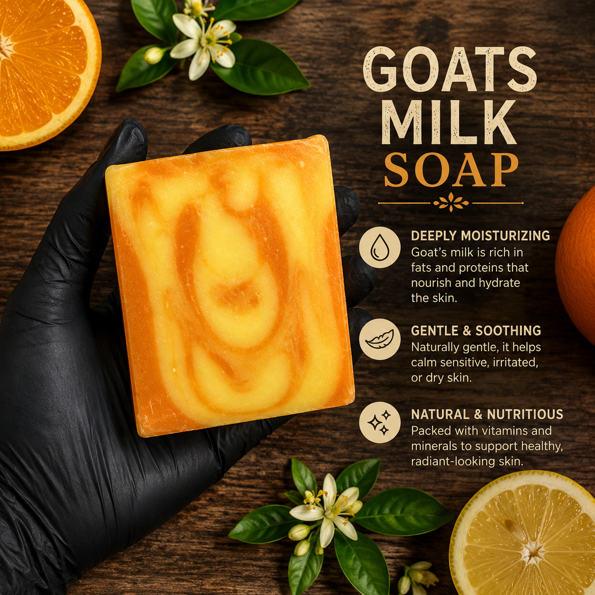 LEMON ORANGE: Goats Milk And Turmeric Handmade Artisan Soap